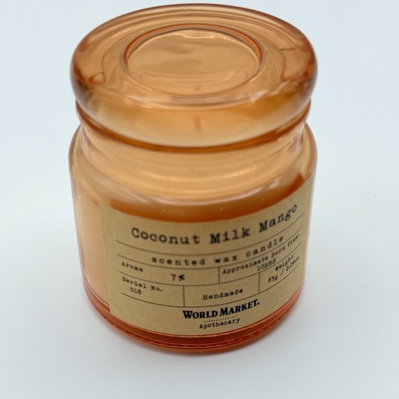 World Market‎ Apothecary Coconut Milk Mango Scented Candle Amber Jar 2.29oz - Picture 10 of 10
